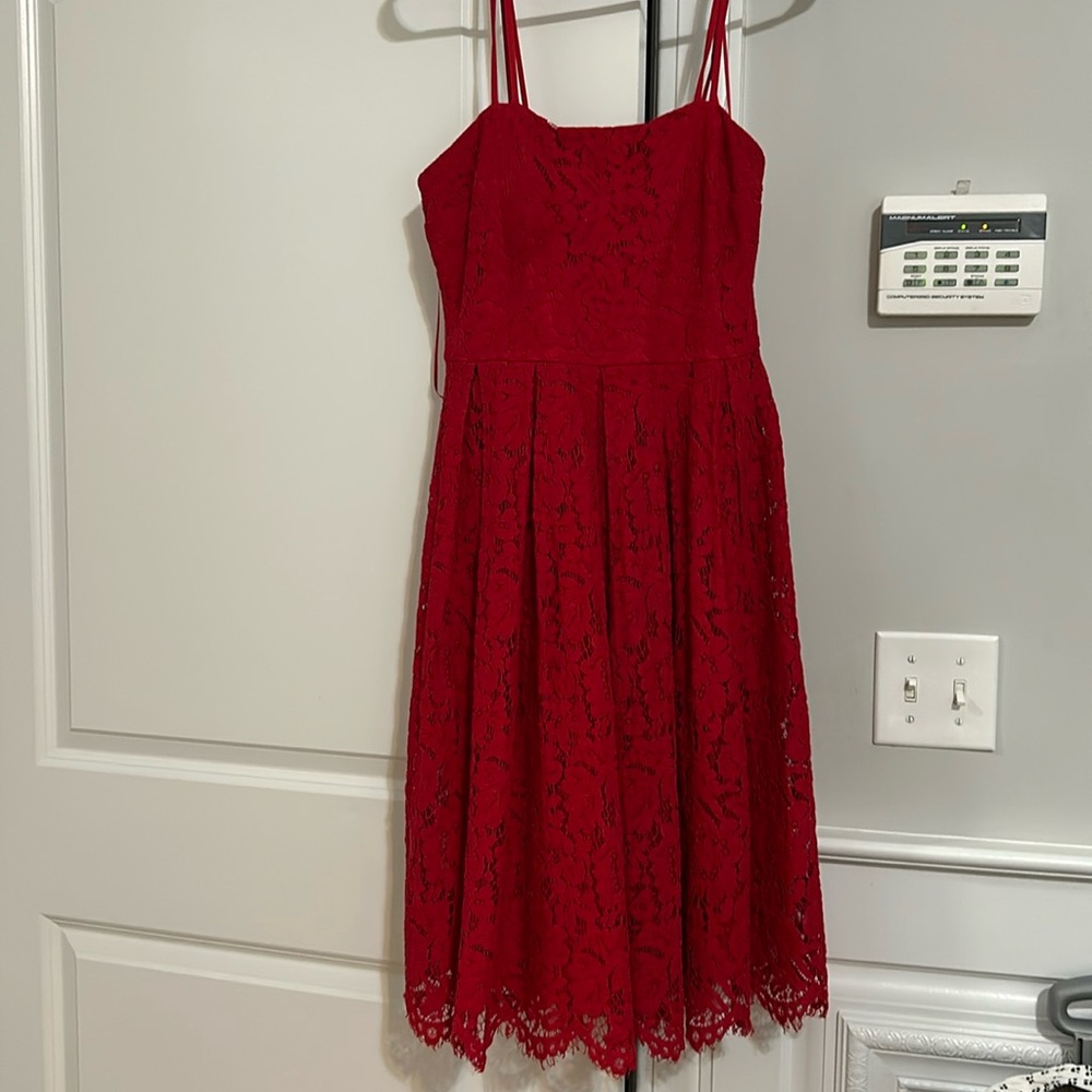 Red lace midi dress size 6 or small
